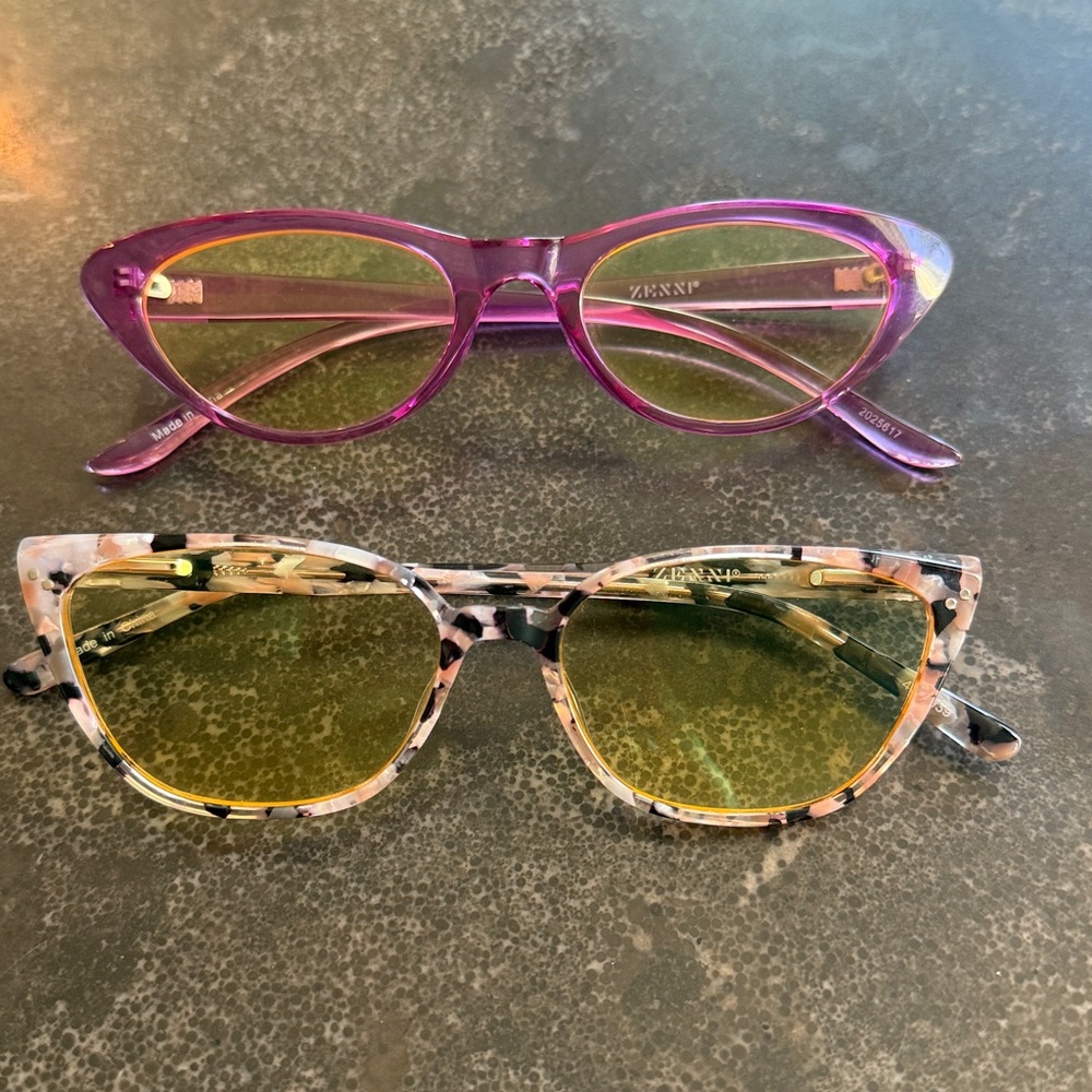 Stylish Pair of Blue Blocking Glasses with Magnification